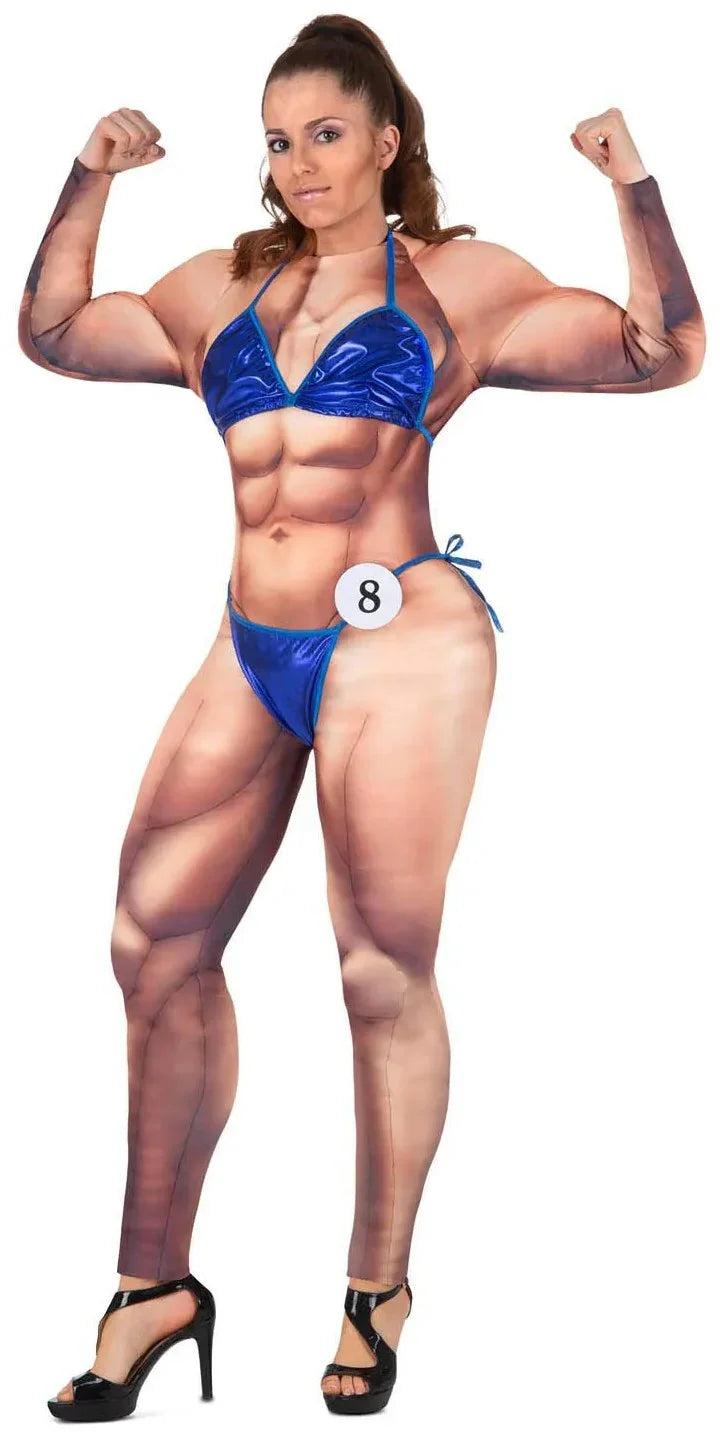 Disfraz de Culturista Fitness Musculosa para Mujer Culturistas Viving